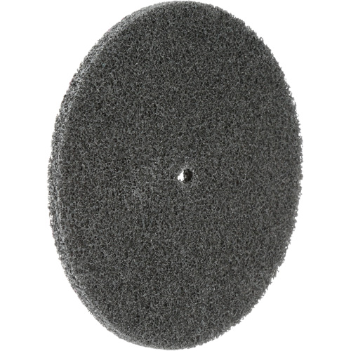 Meule unitaris&eacute;e EXL Scotch-Brite, 5" x 1/4", Arbre de 1/4", Grain de Fin, Carbure de silicium Consource