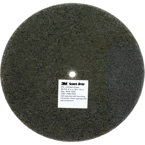 Scotch-Brite EXL Unitized Wheel, 6" x 1/8", 1/4" Arbor, Fine Grit, Silicon Carbide Consource