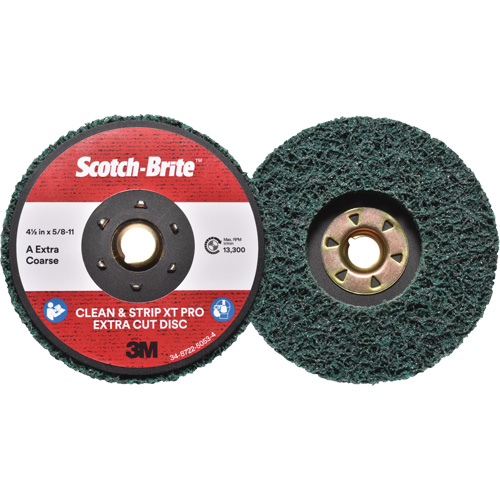 Scotch-Brite Clean & Strip XT Pro Extra Cut Disc, 4-1/2" Dia., Extra Coarse Grit, Aluminum Oxide Consource