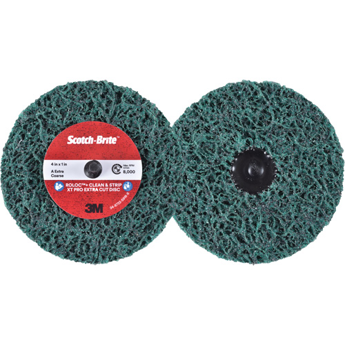 Disque extra coupe  Clean and Strip  XT Pro Roloc Scotch-Brite, 4" dia., Grain Extra grossier, Oxyde d'aluminium Consource