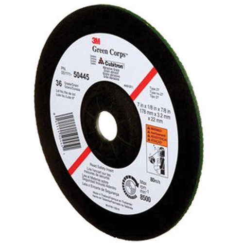 Meule &agrave; moyeu d&eacute;port&eacute; Green Corps, 7" x 1/8", Arbre 7/8", C&eacute;ramique, Type 27 Consource