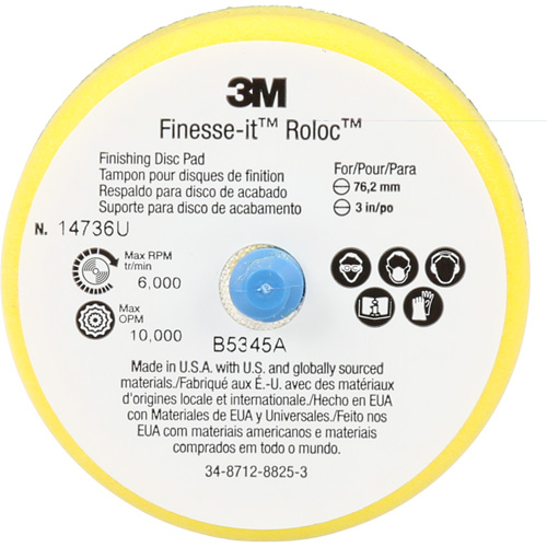 Finesse-it Roloc Finishing Disc Pad, 3" Dia. Consource