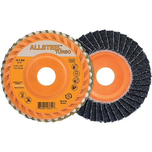 Disque &agrave; lamelles Turbo ALLSTEEL, 4-1/2" x 5/8"-11, Grain 40, Alumine de zirconium Consource