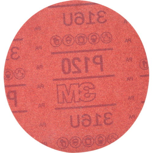 Disque abrasif rouge 01224 Hookit, 316U, dia 6", Grain P120, Oxyde d'aluminium, A Consource