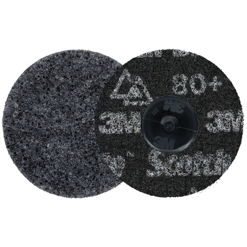 Meule robuste pour le conditionnement de pr&eacute;cision des surfaces Scotch-Brite Roloc, HD-DR, 3" dia., Grain 80+, C&eacute;ramique Consource