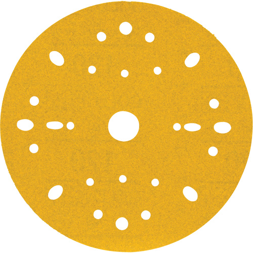 Hookit Gold Abrasive Disc, 6" Dia., 120 Grit, Aluminum Oxide, C-Weight Consource