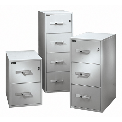 Fire Resistant Filing Cabinets, Steel, 3 Drawers, 19-3/4" W x 31" D x 41" H, Black Consource