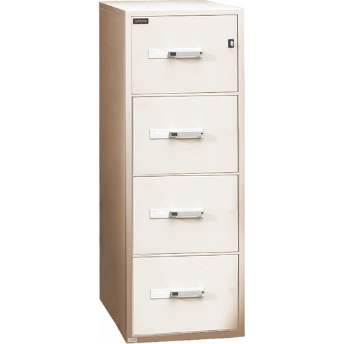 Fire Resistant Filing Cabinets, Steel, 4 Drawers, 19-3/4" W x 31" D x 54" H, Beige Consource