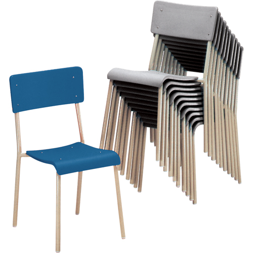 Chaises empilables Ventura, Polypropyl&egrave;ne, Gris Consource