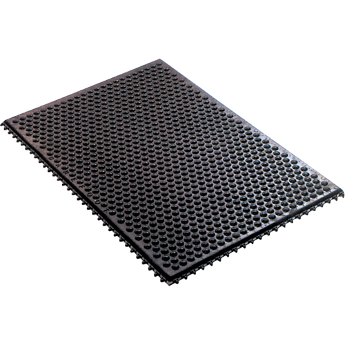 Conductive Anti-Fatigue Rubber Mat Interlocking Room System, Rubber, 2' W x 3' L, 1/2" Thick, Black Consource