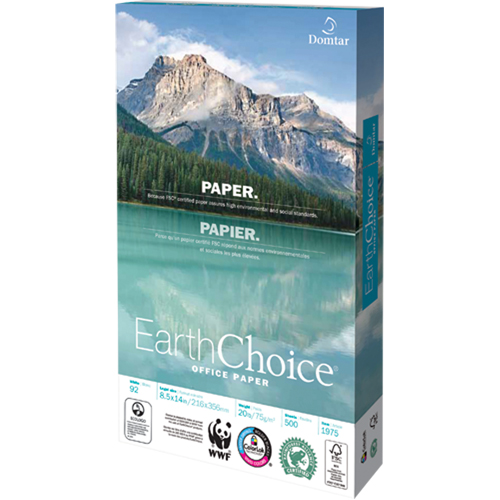 EarthChoice&reg; Office Paper, FSC, 8-1/2" x 14", 20 lbs., White Consource
