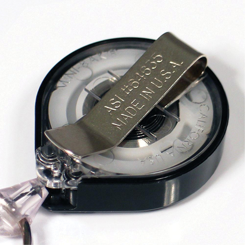 Retractable Mini-Bak&reg; ID Badge Holders, Plastic, 36" Cable, Belt Clip Attachment Consource