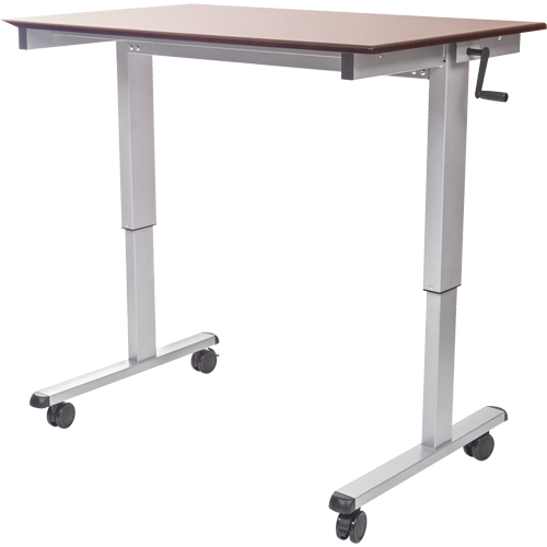 Postes de travail ajustables pour travail assis et debout , , 48-1/2" h x 59" la x 29-1/2" p, Noyer Consource