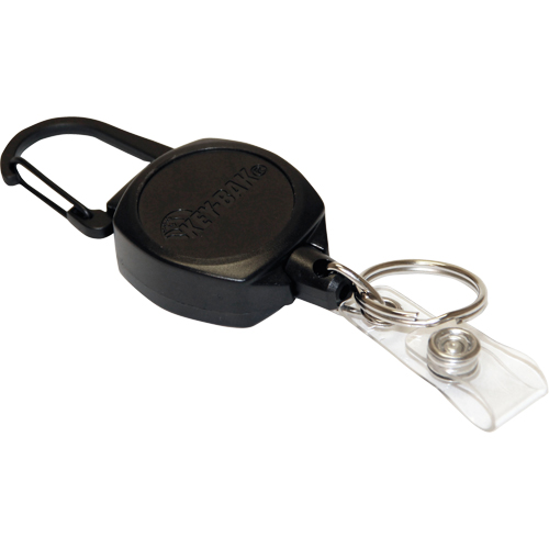 Self Retracting ID Badge and Key Reel, Zinc Alloy Metal, 24" Cable, Carabiner Attachment Consource