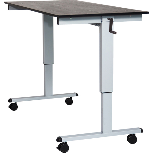 Bureau ajustable pour travail assis et debout, , 48-1/2" h x 59" la x 29-1/2" p, Noir Consource