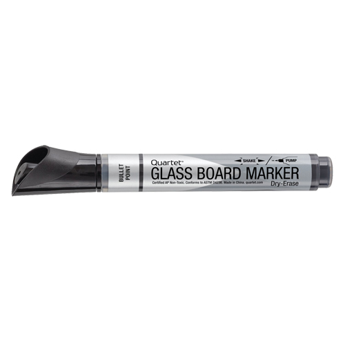 Premium Glass Dry-Erase Markers, Black, Bullet Tip Consource