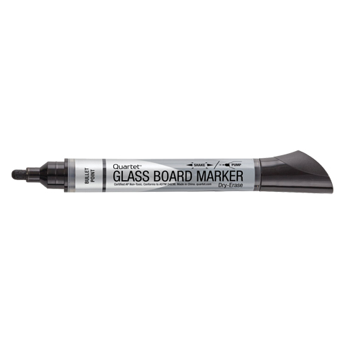 Premium Glass Dry-Erase Markers, Black, Bullet Tip Consource