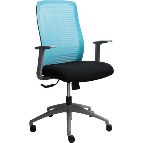 Chaise de bureau ajustable s&eacute;rie Era, Tissu/Mailles, Bleu, Capacit&eacute; 275 lb Consource