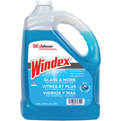 Windex&reg; Glass Cleaner with Ammonia-D&reg;, 3.8 L, Jug Consource