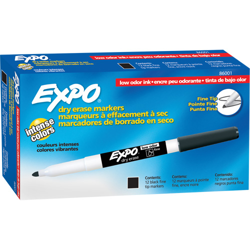 Low Odour Dry Erase Whiteboard Marker, Black, Fine Tip Consource