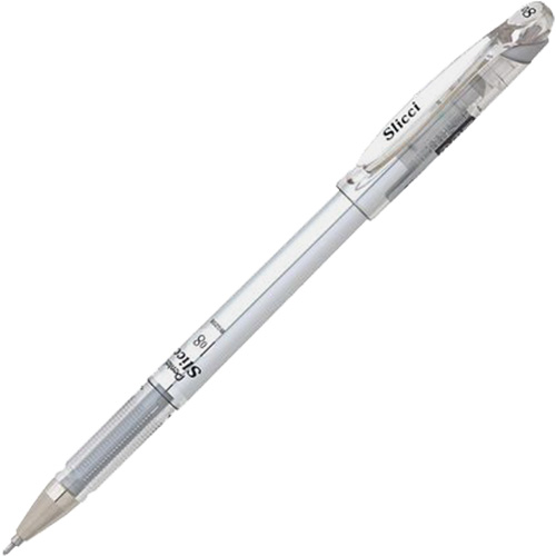 Stylo gel m&eacute;tallique Slicci, Argent, 0,8 mm Consource