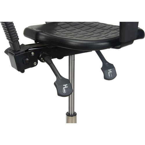 Tabouret ergonomique robuste avec accoudoirs r&eacute;glables, Stationnaire, Ajustable Hauteur, Capacit&eacute; 250 lb Consource