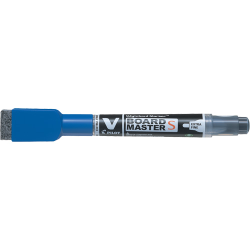 Vboard Master S White Board Marker with Eraser, Blue, Fine Tip Consource