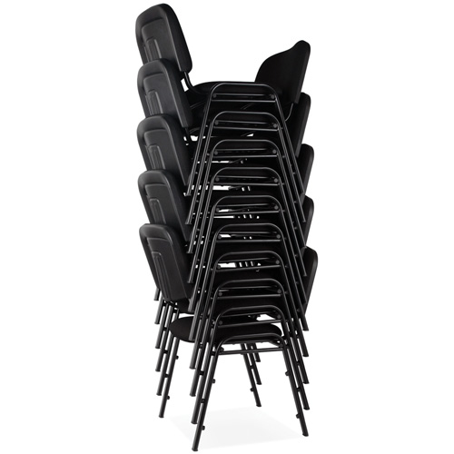Chaises empilables, Tissu, Hauteur 32", Capacit&eacute; 250 lb, Noir Consource