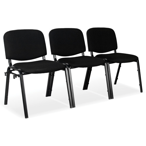 Chaises empilables, Tissu, Hauteur 32", Capacit&eacute; 250 lb, Noir Consource