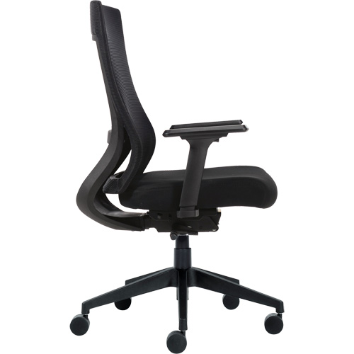 Chaise &agrave; dossier moyen avec m&eacute;canisme &agrave; basculement synchronis&eacute; &agrave; d&eacute;tection de poids , Mailles, Noir Consource