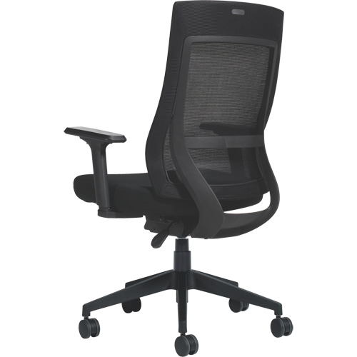 Chaise &agrave; dossier moyen avec m&eacute;canisme &agrave; basculement synchronis&eacute; &agrave; d&eacute;tection de poids , Mailles, Noir Consource