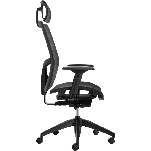 Chaise &agrave; dossier moyen avec m&eacute;canisme &agrave; basculement synchronis&eacute; &agrave; d&eacute;tection de poids Format+, Mailles, Noir, Capacit&eacute; 300 lb Consource
