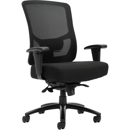 Chaise &agrave; dossier haut avec m&eacute;canisme &agrave; basculement synchronis&eacute; robuste Raven 400, Mailles, Noir, Capacit&eacute; 400 lb Consource