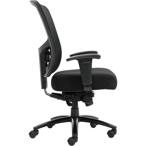 Chaise &agrave; dossier haut avec m&eacute;canisme &agrave; basculement synchronis&eacute; robuste Raven 400, Mailles, Noir, Capacit&eacute; 400 lb Consource