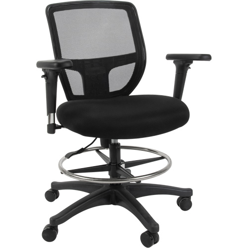 Mesh Work Stool, Mobile, Adjustable Height, 450 lbs. Capacity Consource