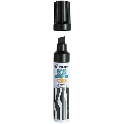 Marqueur permanent rechargeable Super Color, Noir, Pointe Ciseau Consource