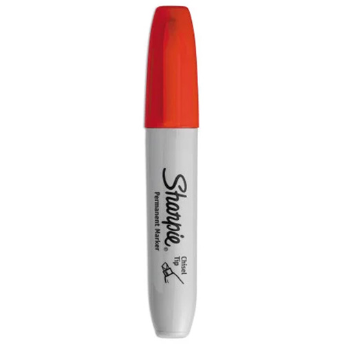 Permanent Marker, Red, Chisel Tip Consource
