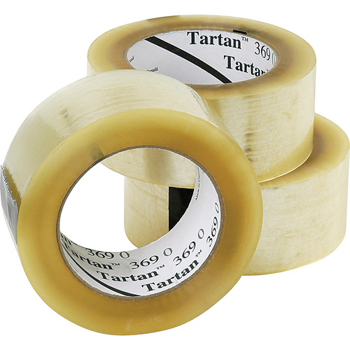 Tartan 369 Box Sealing Tape, Acrylic Adhesive, 1.6 mils, 48 mm (1-22/25") x 132 m (432') Consource