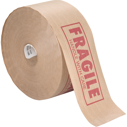 Pre-Printed Gummed Tapes, 76 mm (3") x 137 m (449.475'), Kraft Consource