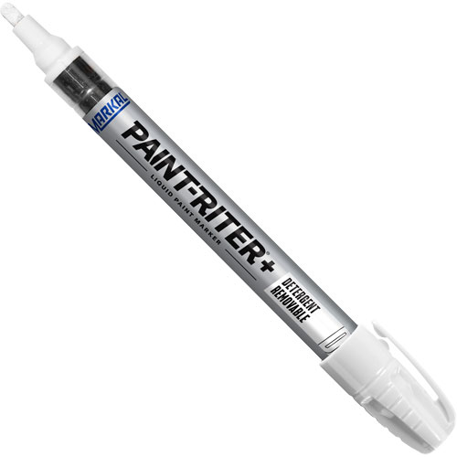 Paint-Riter&reg;+ Detergent Removable Paint Marker, Liquid, White Consource