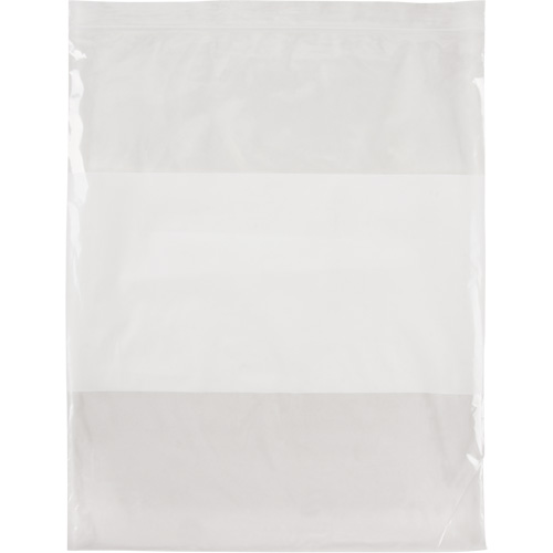 White Block Poly Bags, Reclosable, 15" x 12", 2 mils Consource