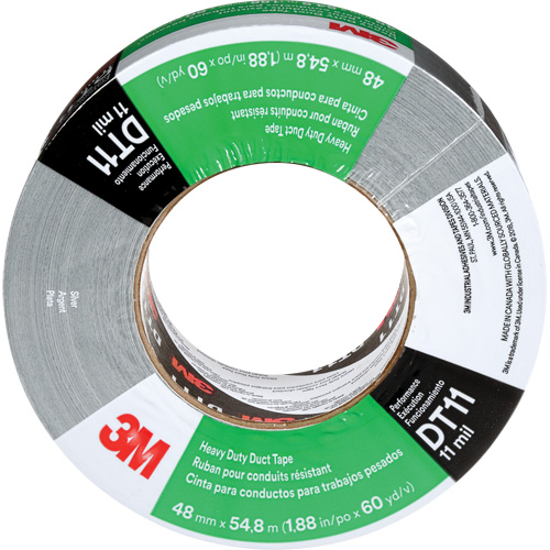 DT11 Heavy-Duty Duct Tape, 11 mils, Silver, 48 mm (2") x 55 m (180') Consource