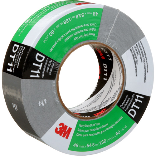 DT11 Heavy-Duty Duct Tape, 11 mils, Silver, 48 mm (2") x 55 m (180') Consource