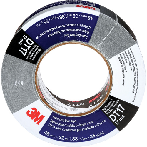 DT17 Super-Duty Duct Tape, 17 mils, Black, 48 mm (2") x 32 m (105') Consource
