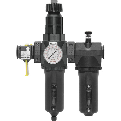 Filtre + r&eacute;gulateur + lubrificateur &agrave; drain manuel avec bol standard et manom&egrave;tre Modulair 400, 3/4" NPT Consource