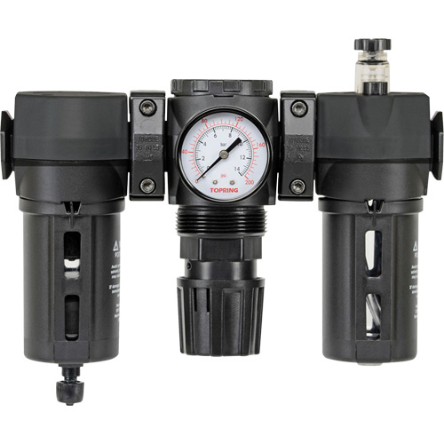 Filtre, d&eacute;tendeur & lubrificateur Modulair 200 avec drain manuel & bol standard, 3/8" NPTF Consource