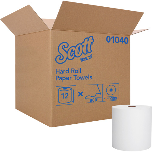Serviettes en rouleaux durs Essential de Scott, 1 pli, Standard, 800' lo Consource