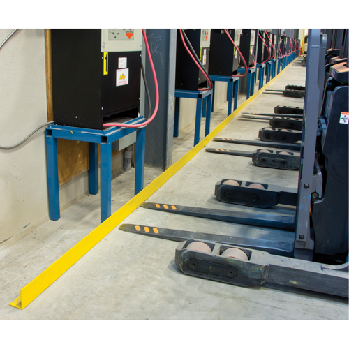 Floor Angle Guard Rails, Steel, 48" L x 5" H, Yellow Consource