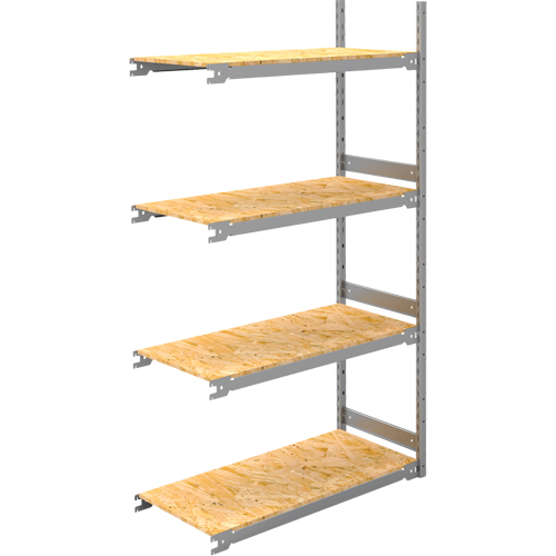 Wide Span Record Storage Shelving, Steel, 4 Shelves, 42" W x 18" D x 84" H, Add-On Kit Consource