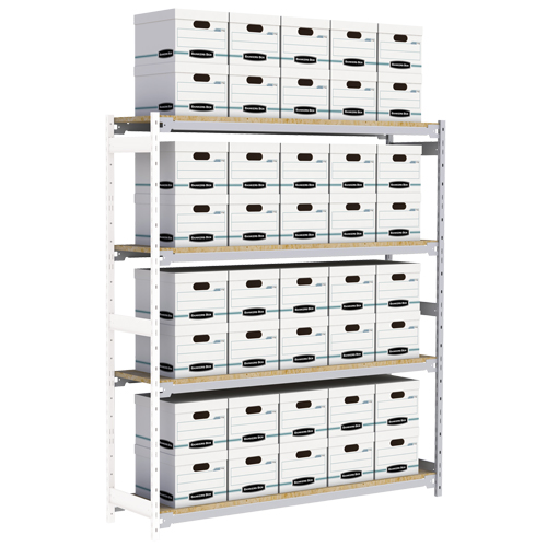 &eacute;tag&egrave;re-classeur de grande largeur, Acier, 4 Tablettes, 72" la x 18" p x 84" h, Ensemble Ajout Consource